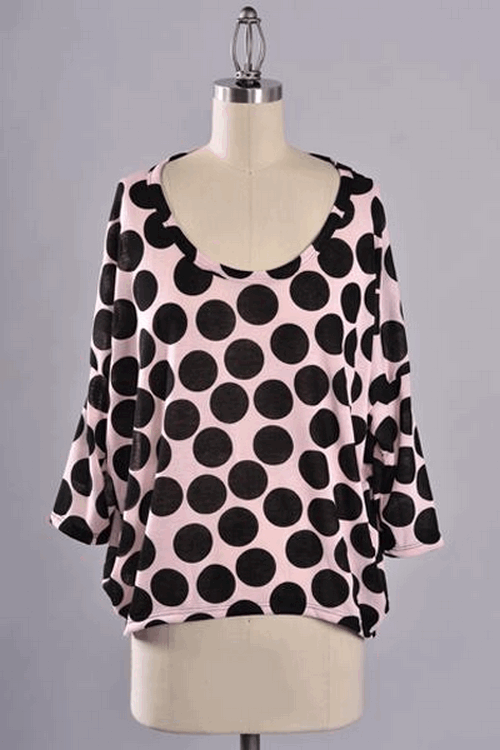 Dolman Sleeve Polka Dot Top